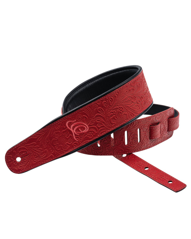 Ortega OSBY-3 Genuine-Leather Guitar-Strap - Byzantine Fire
