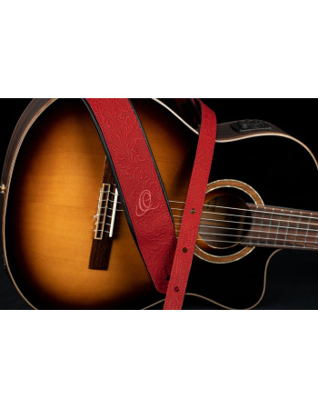 Ortega OSBY-3 Genuine-Leather Guitar-Strap - Byzantine Fire