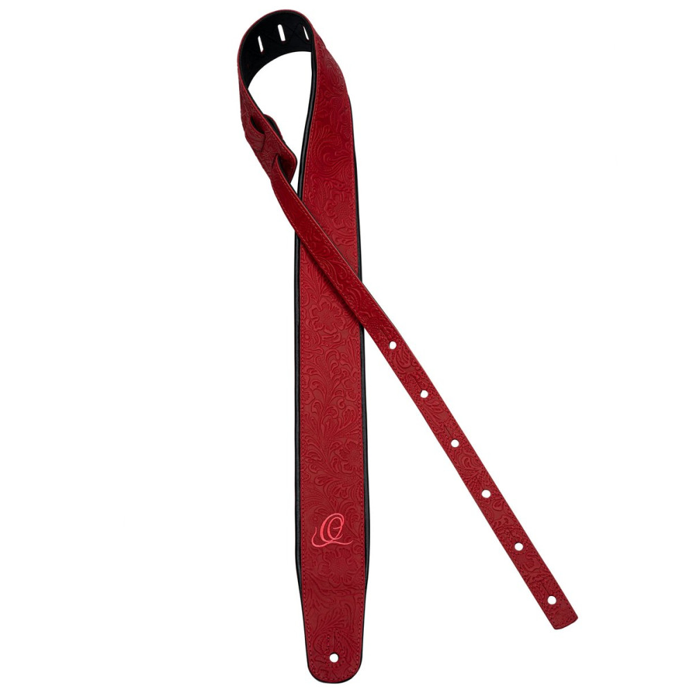 Ortega OSBY-3 Genuine-Leather Guitar-Strap - Byzantine Fire