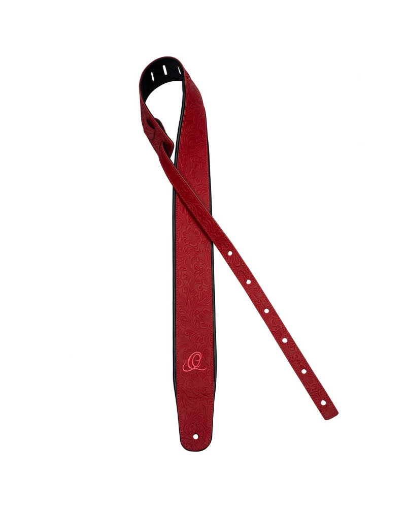 Ortega OSBY-3 Genuine-Leather Guitar-Strap - Byzantine Fire