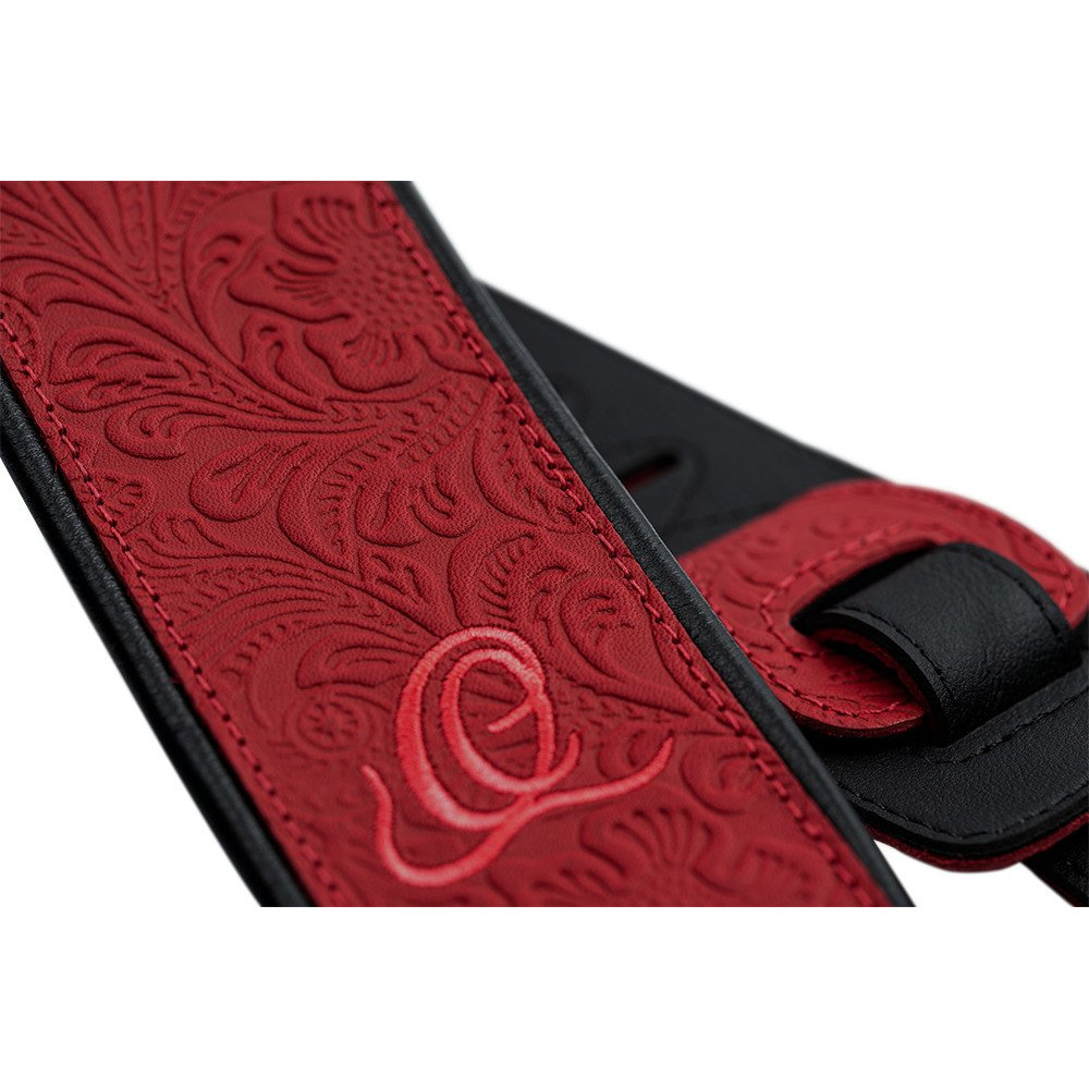 Ortega OSBY-3 Genuine-Leather Guitar-Strap - Byzantine Fire