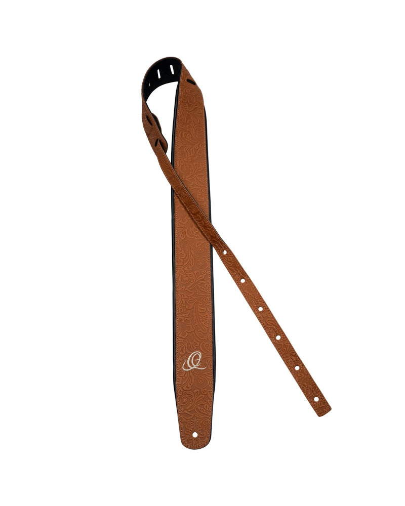 Ortega OSBY-4 Genuine-Leather Guitar-Strap - Byzantine Bourbon