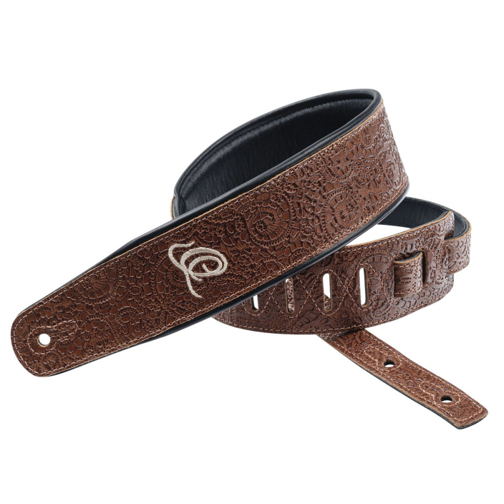Ortega OSBY-6 Genuine-Leather Guitar-Strap - Byzantine Brown