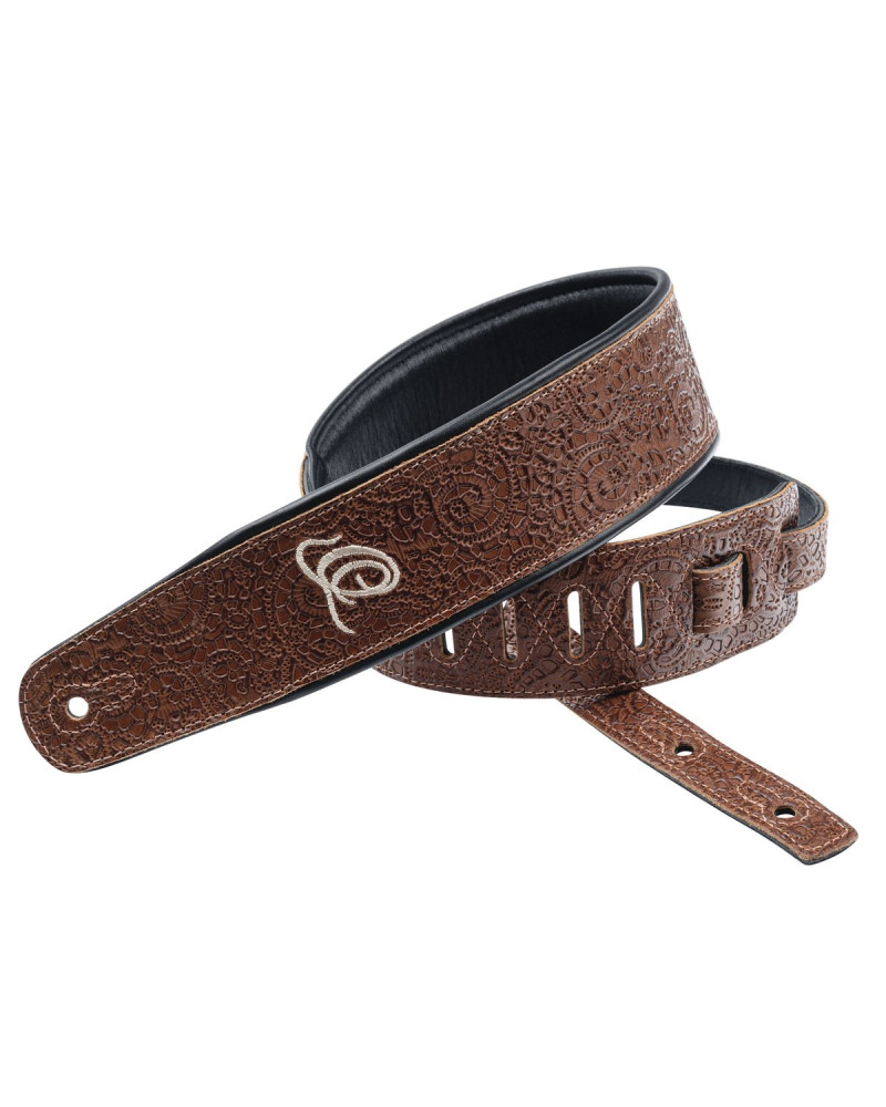 Ortega OSBY-6 Genuine-Leather Guitar-Strap - Byzantine Brown