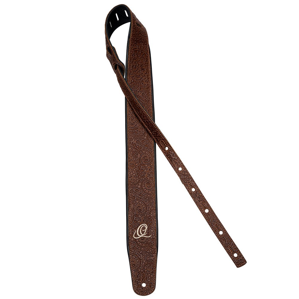Ortega OSBY-6 Genuine-Leather Guitar-Strap - Byzantine Brown