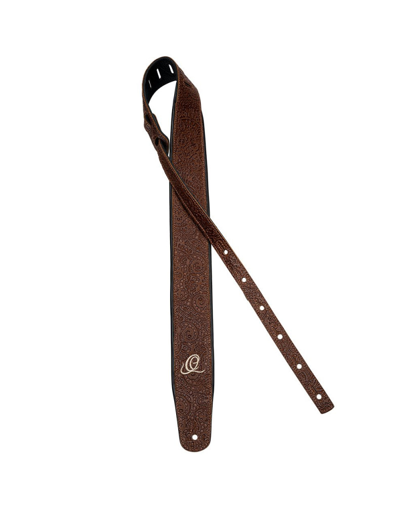 Ortega OSBY-6 Genuine-Leather Guitar-Strap - Byzantine Brown