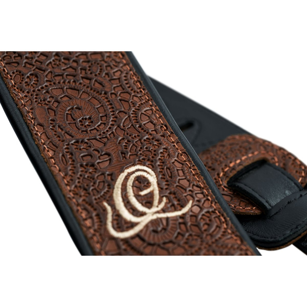 Ortega OSBY-6 Genuine-Leather Guitar-Strap - Byzantine Brown