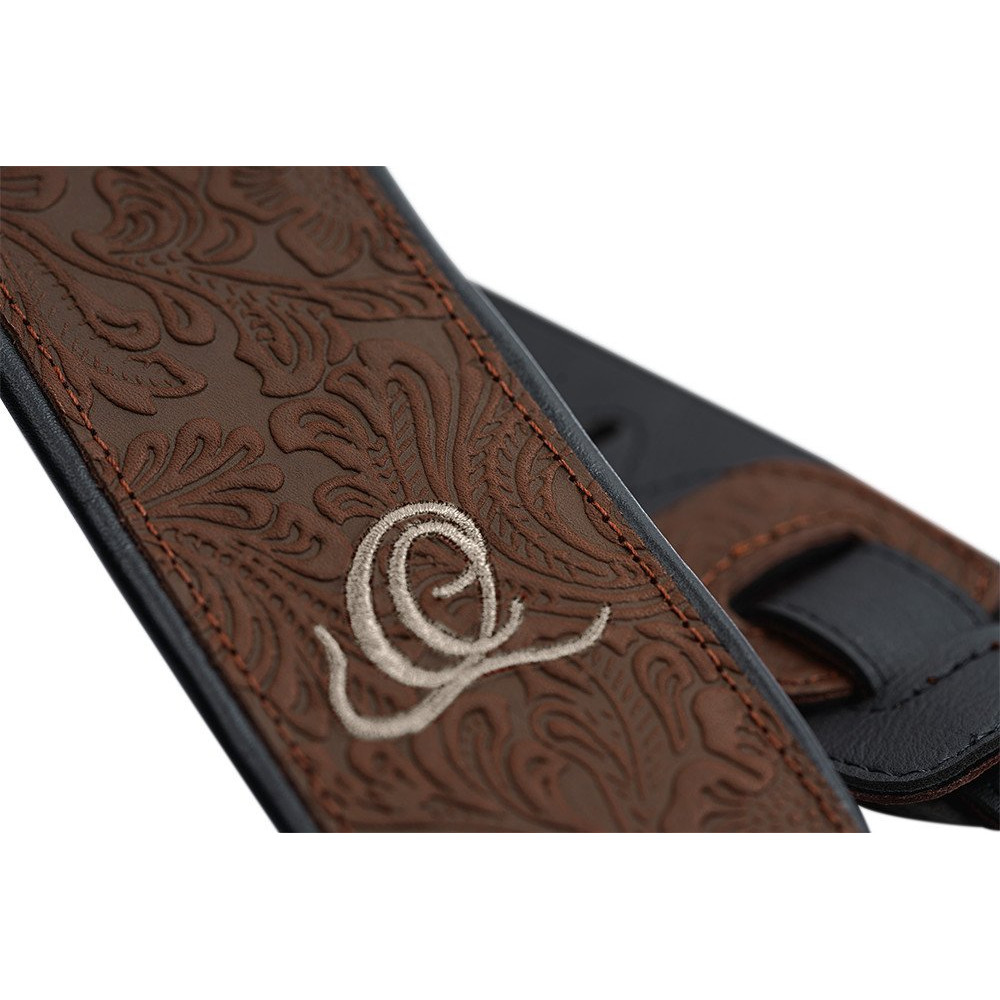 Ortega OSBY-6 Genuine-Leather Guitar-Strap - Byzantine Brown