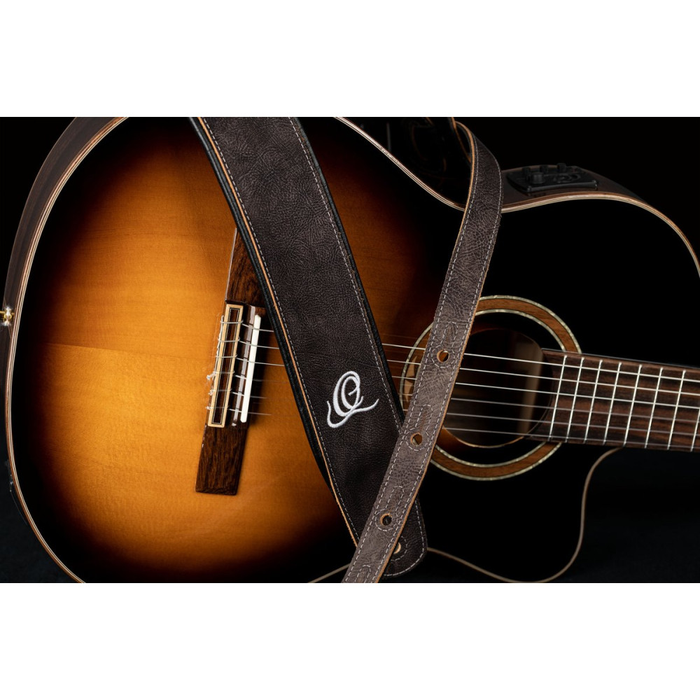 Ortega OSCL-1 Genuine-Leather Guitar-Strap - Roman Marble
