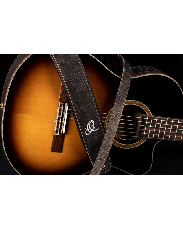 Ortega OSCL-1 Genuine-Leather Guitar-Strap - Roman Marble