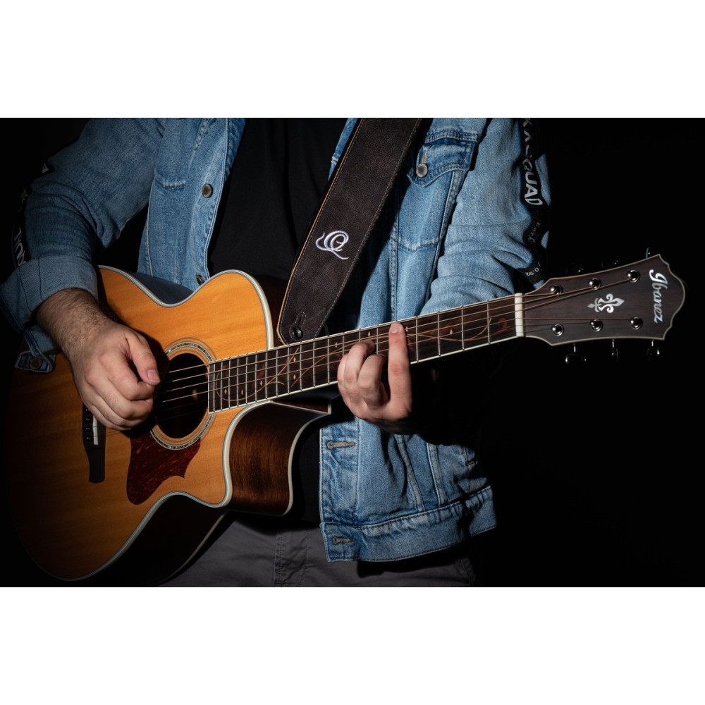 Ortega OSCL-1 Genuine-Leather Guitar-Strap - Roman Marble