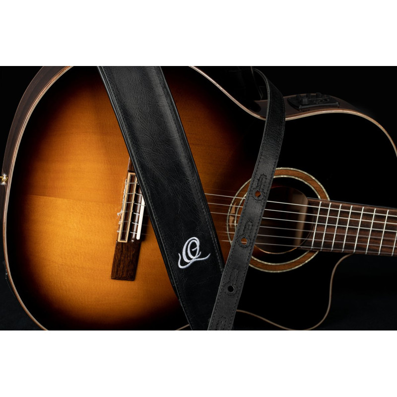 Ortega OSCL-3 Genuine-Leather Guitar-Strap - Vintage Ash