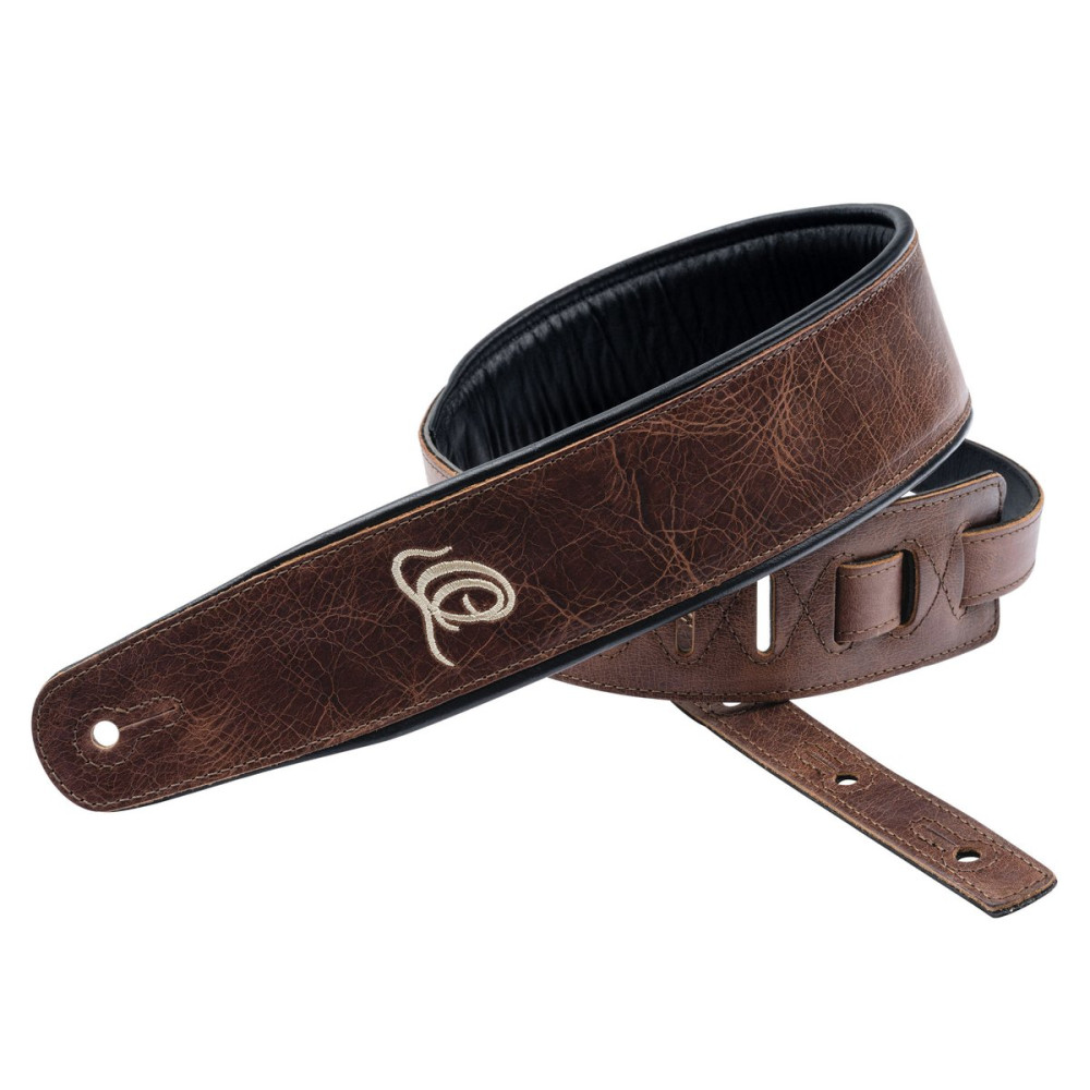 Ortega OSCL-4 Genuine-Leather Guitar-Strap - Vintage Brown