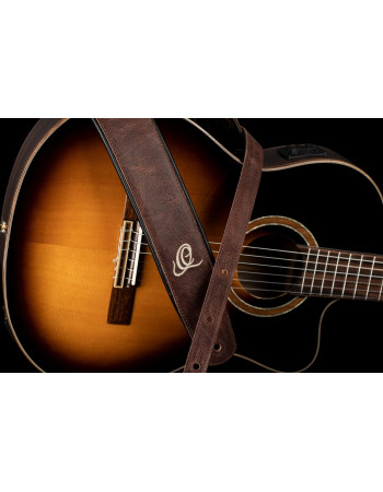 Ortega OSCL-4 Genuine-Leather Guitar-Strap - Vintage Brown
