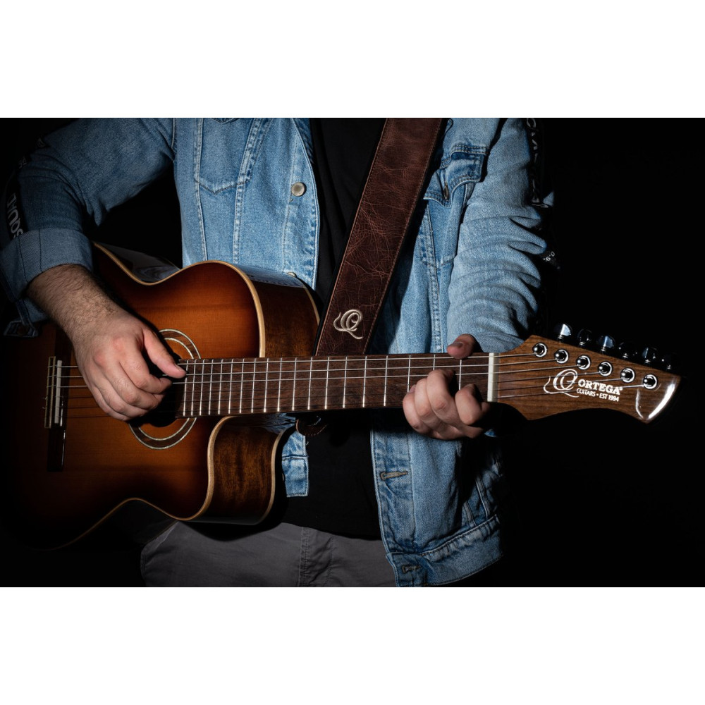 Ortega OSCL-4 Genuine-Leather Guitar-Strap - Vintage Brown