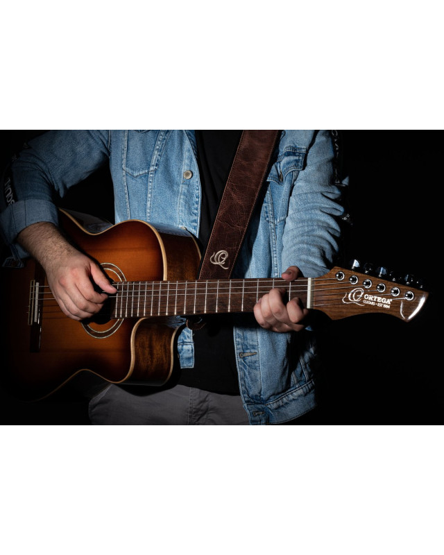 Ortega OSCL-4 Genuine-Leather Guitar-Strap - Vintage Brown