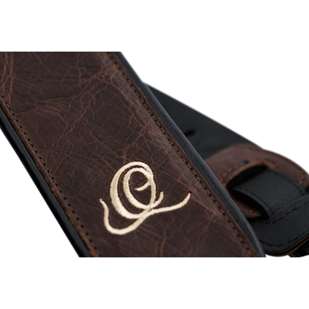 Ortega OSCL-4 Genuine-Leather Guitar-Strap - Vintage Brown