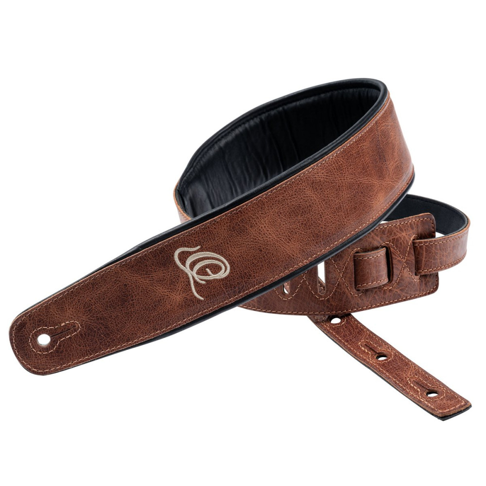 Ortega OSCL-5 Genuine-Leather Guitar-Strap - Vintage Caramel
