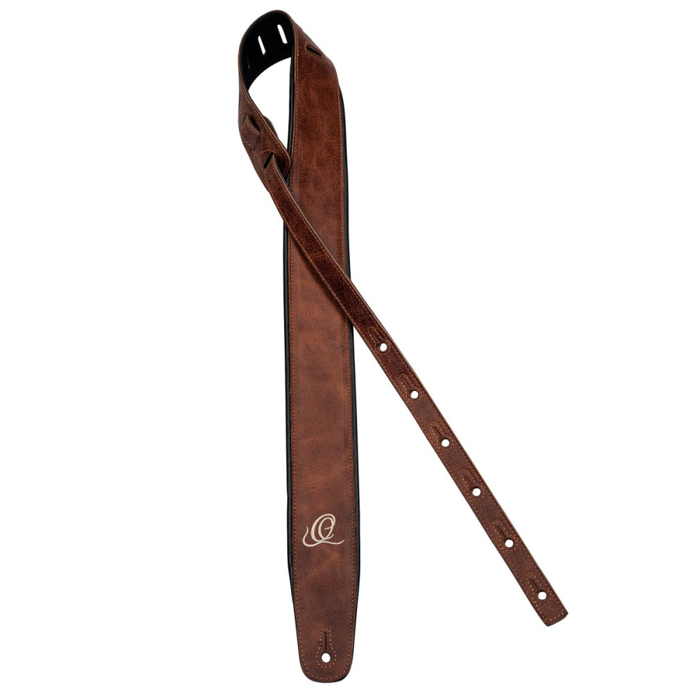 Ortega OSCL-5 Genuine-Leather Guitar-Strap - Vintage Caramel