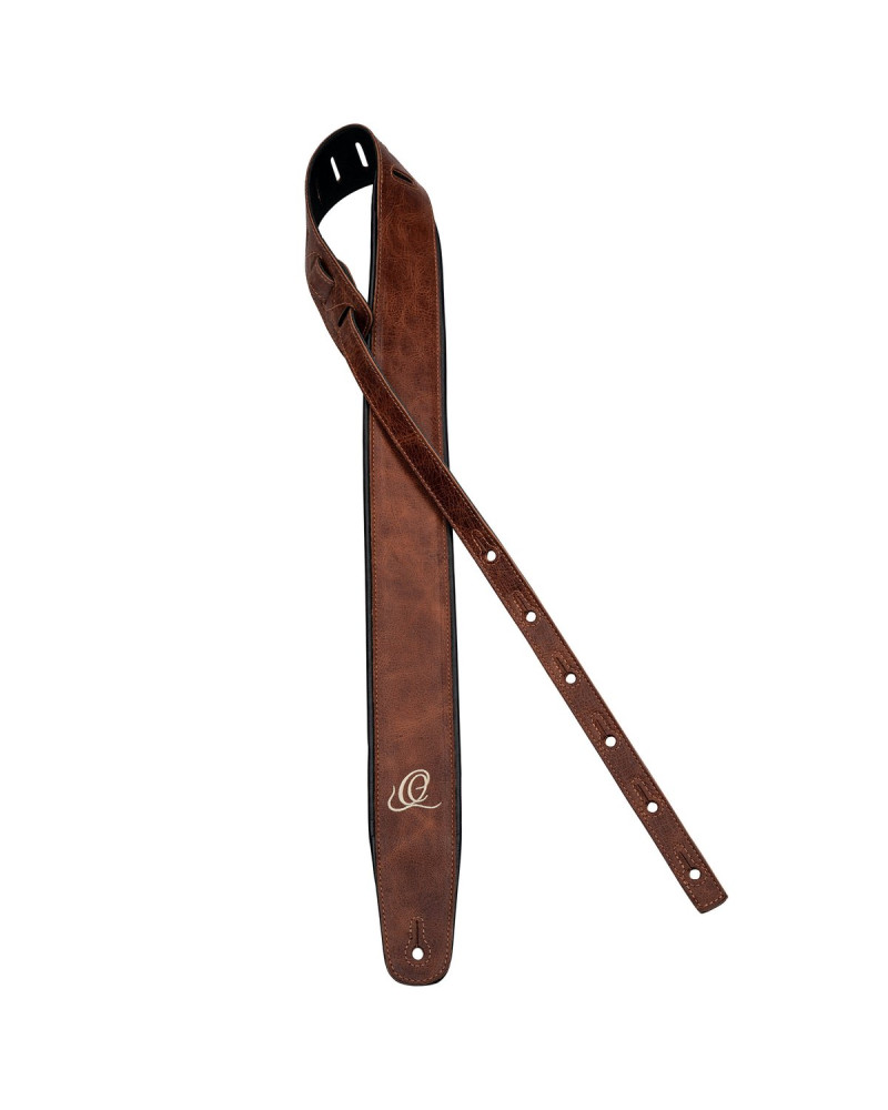Ortega OSCL-5 Genuine-Leather Guitar-Strap - Vintage Caramel