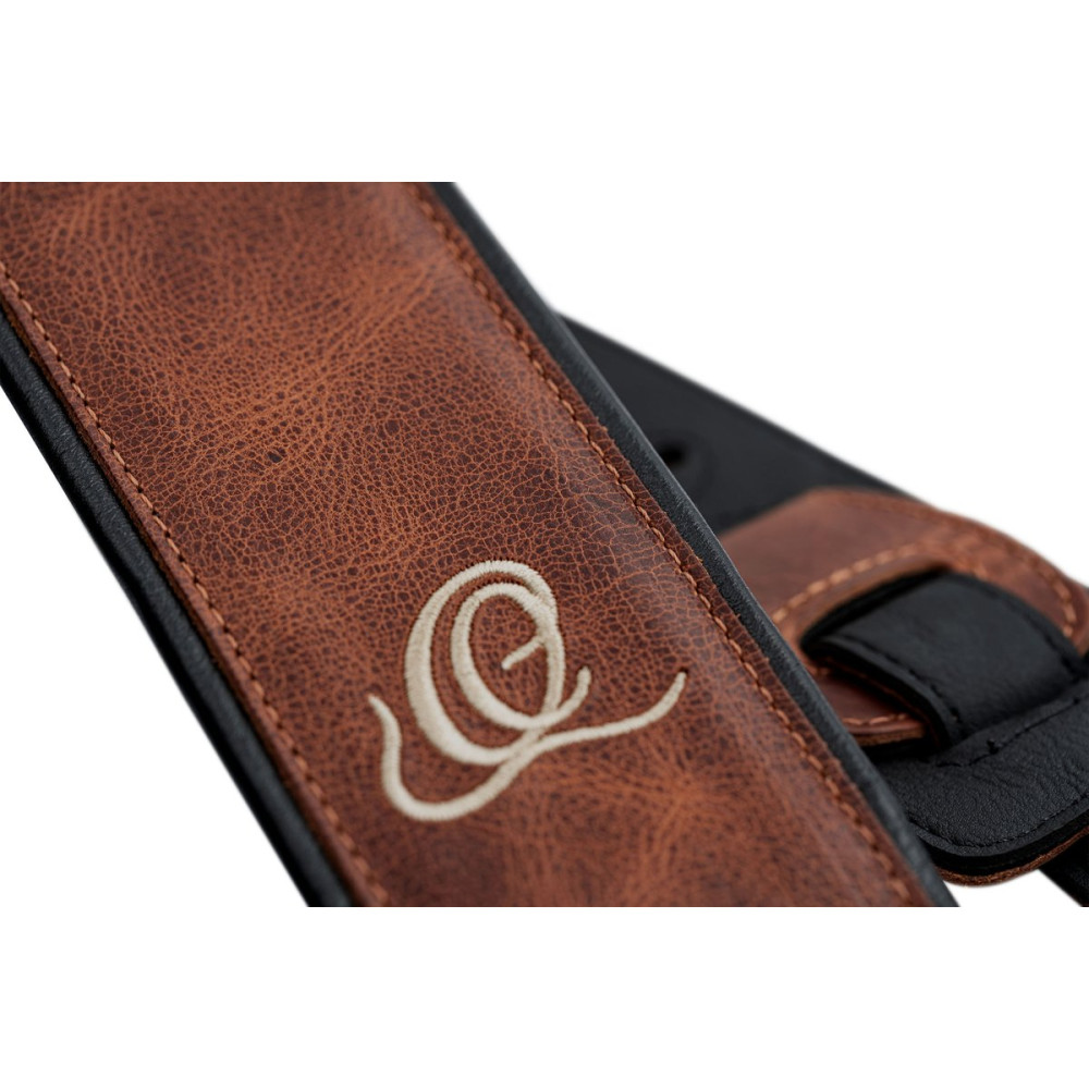 Ortega OSCL-5 Genuine-Leather Guitar-Strap - Vintage Caramel