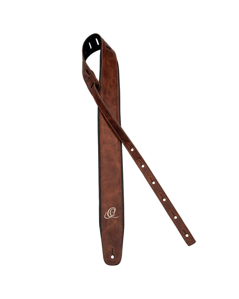 Ortega OSCL-5 Genuine-Leather Guitar-Strap - Vintage Caramel