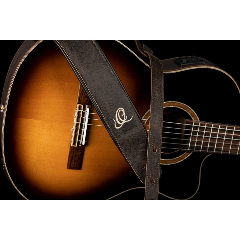 Ortega OSCL-6 Genuine-Leather Guitar-Strap - Vintage Bronze