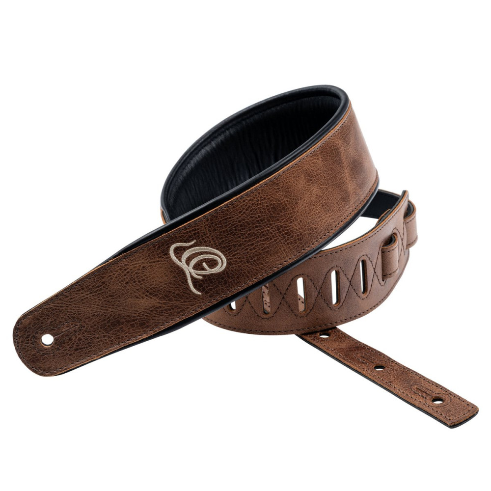 Ortega OSCL-7 Genuine-Leather Guitar-Strap - Vintage Cognac