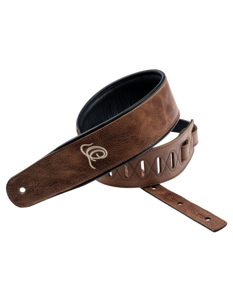 Ortega OSCL-7 Genuine-Leather Guitar-Strap - Vintage Cognac
