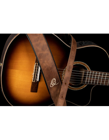 Ortega OSCL-7 Genuine-Leather Guitar-Strap - Vintage Cognac