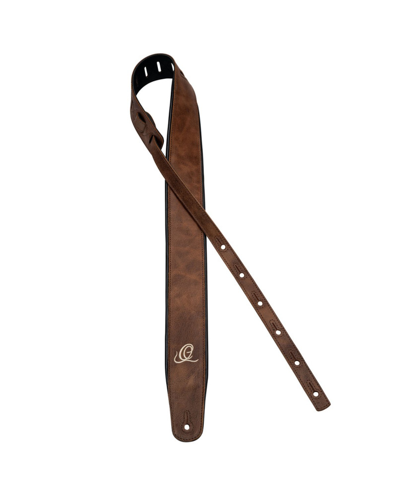 Ortega OSCL-7 Genuine-Leather Guitar-Strap - Vintage Cognac