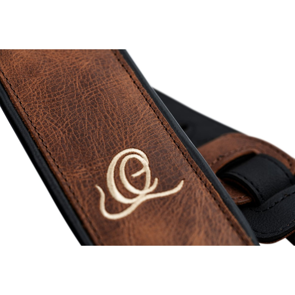 Ortega OSCL-7 Genuine-Leather Guitar-Strap - Vintage Cognac
