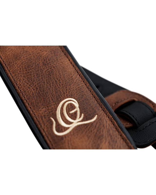 Ortega OSCL-7 Genuine-Leather Guitar-Strap - Vintage Cognac
