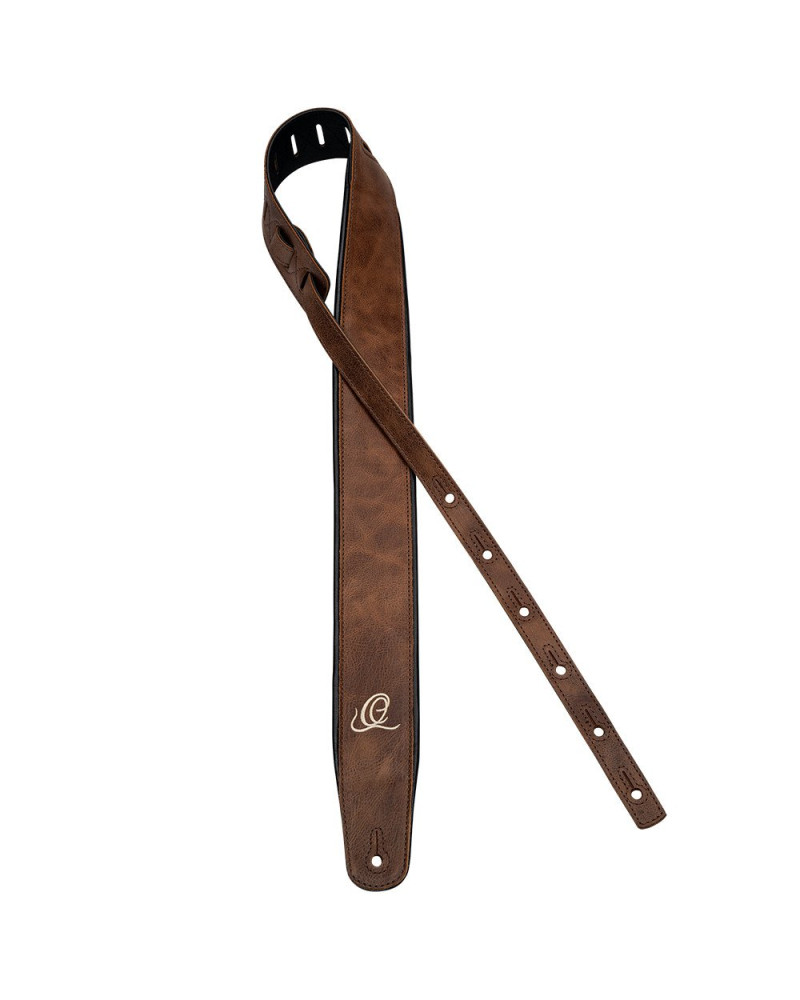 Ortega OSCL-7 Genuine-Leather Guitar-Strap - Vintage Cognac