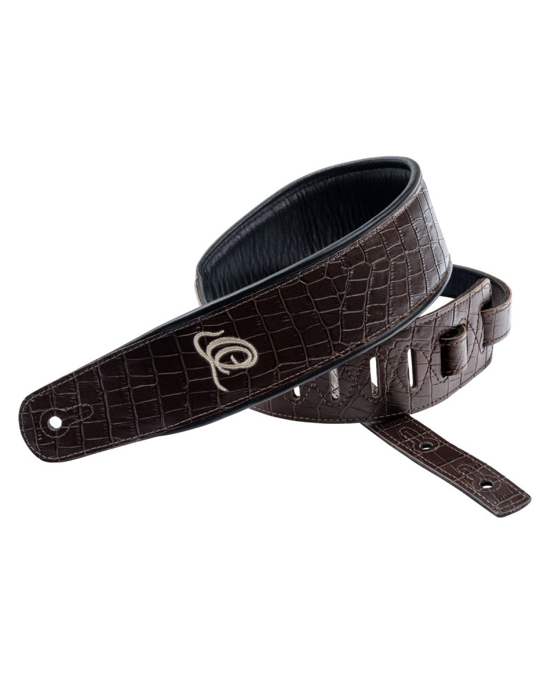 Ortega OSCU-3 Genuine-Leather Guitar-Strap - Dark Brown Lizzy