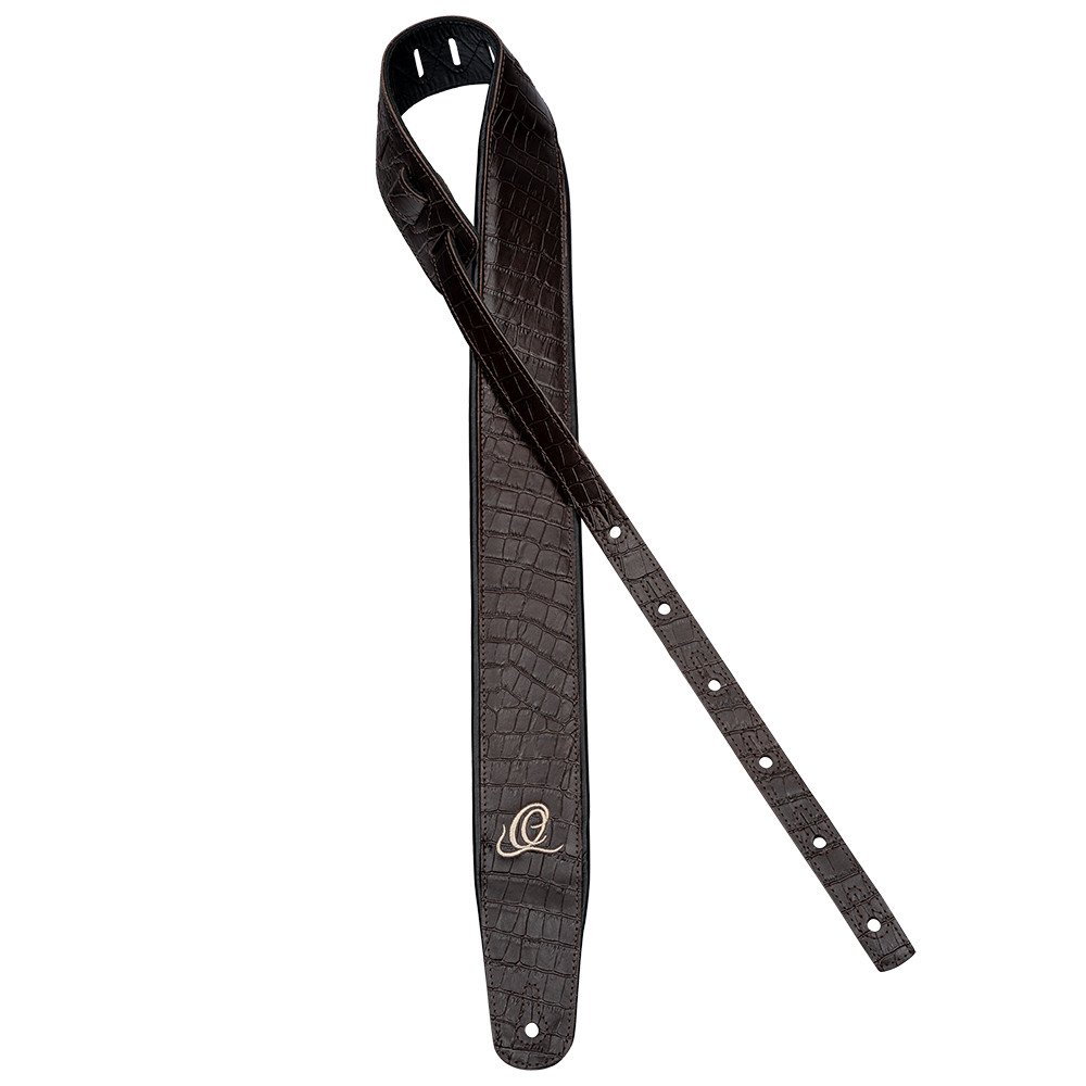 Ortega OSCU-3 Genuine-Leather Guitar-Strap - Dark Brown Lizzy