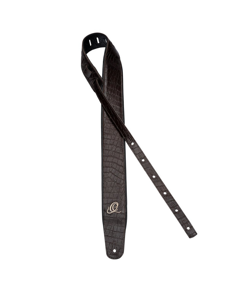 Ortega OSCU-3 Genuine-Leather Guitar-Strap - Dark Brown Lizzy