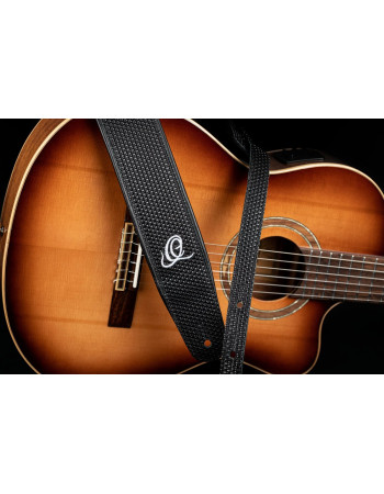 Ortega OSCU-4 Genuine-Leather Guitar-Strap - Black Braid