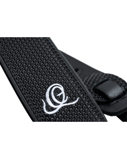 Ortega OSCU-4 Genuine-Leather Guitar-Strap - Black Braid