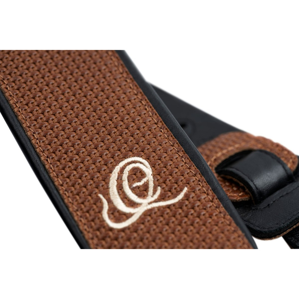 Ortega OSCU-5 Genuine-Leather Guitar-Strap - Tan Braid