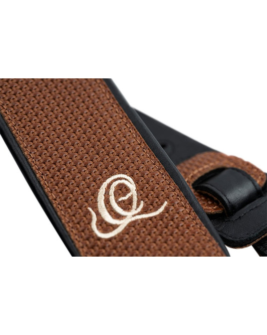 Ortega OSCU-5 Genuine-Leather Guitar-Strap - Tan Braid