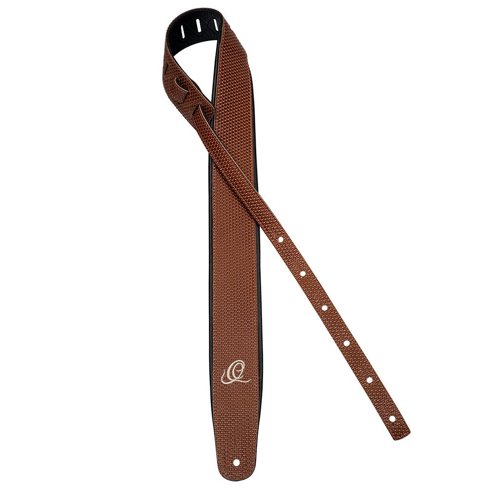 Ortega OSCU-5 Genuine-Leather Guitar-Strap - Tan Braid