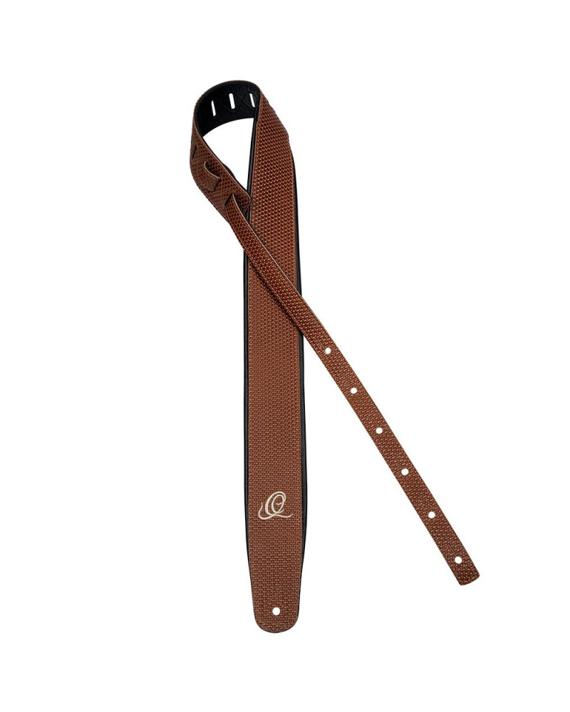 Ortega OSCU-5 Genuine-Leather Guitar-Strap - Tan Braid