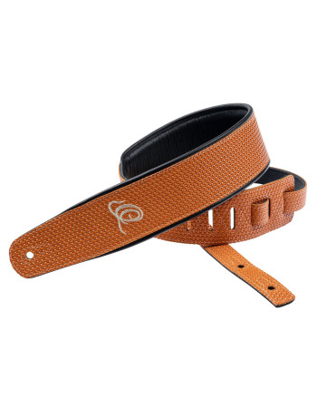 Ortega OSCU-6 Genuine-Leather Guitar-Strap - Orange Braid