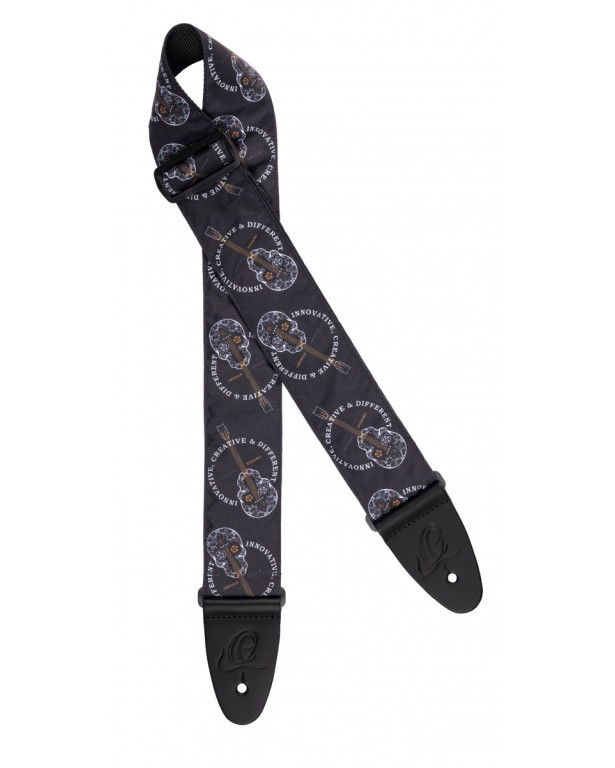Ortega OSN-65SKBK Nylon Guitar-Strap - Black Skull