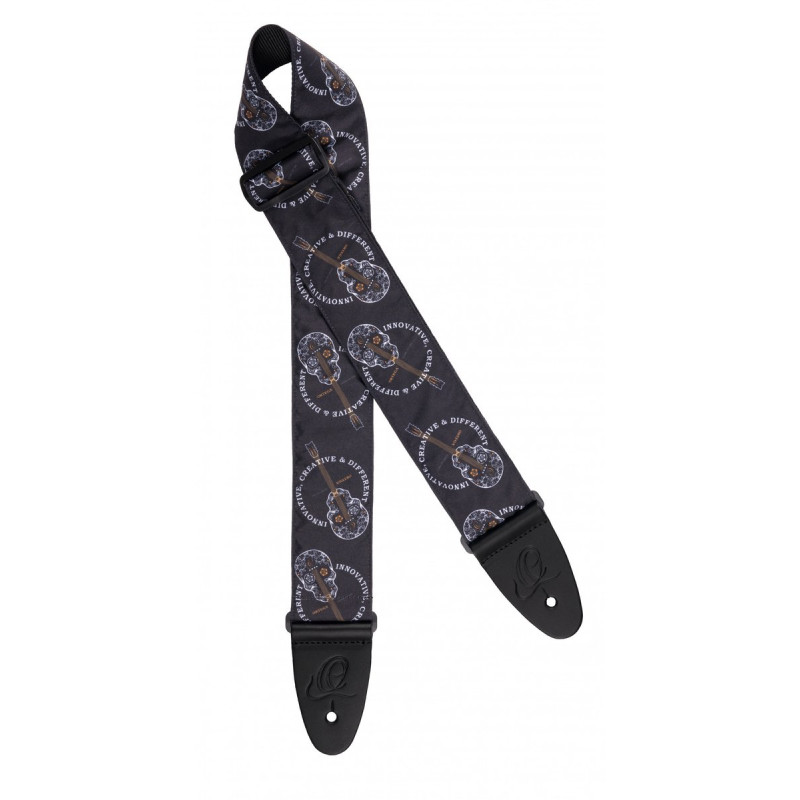 Ortega OSN-65SKBK Nylon Guitar-Strap - Black Skull
