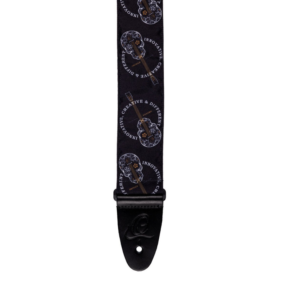 Ortega OSN-65SKBK Nylon Guitar-Strap - Black Skull