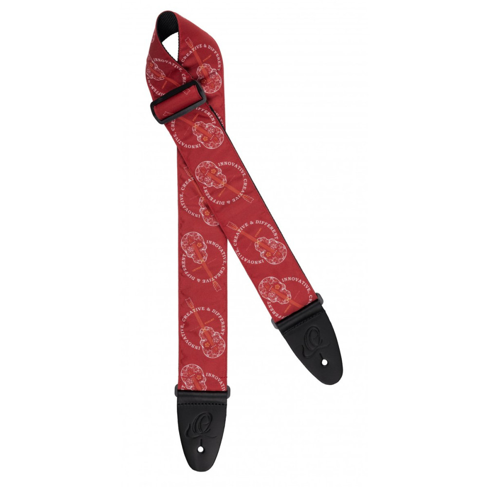 Ortega OSN-65SKBU Nylon Guitar-Strap - Red Skull