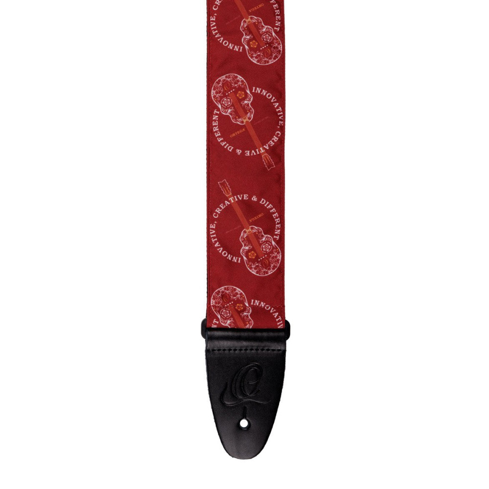 Ortega OSN-65SKBU Nylon Guitar-Strap - Red Skull
