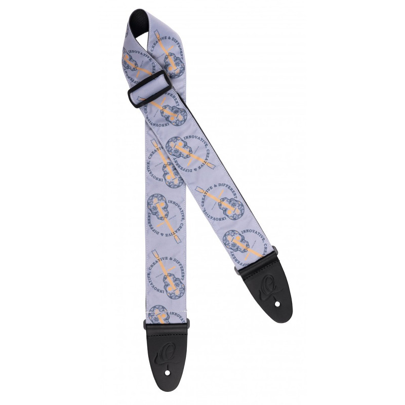 Ortega OSN-65SKCO Nylon Guitar-Strap - Charcoal Skull